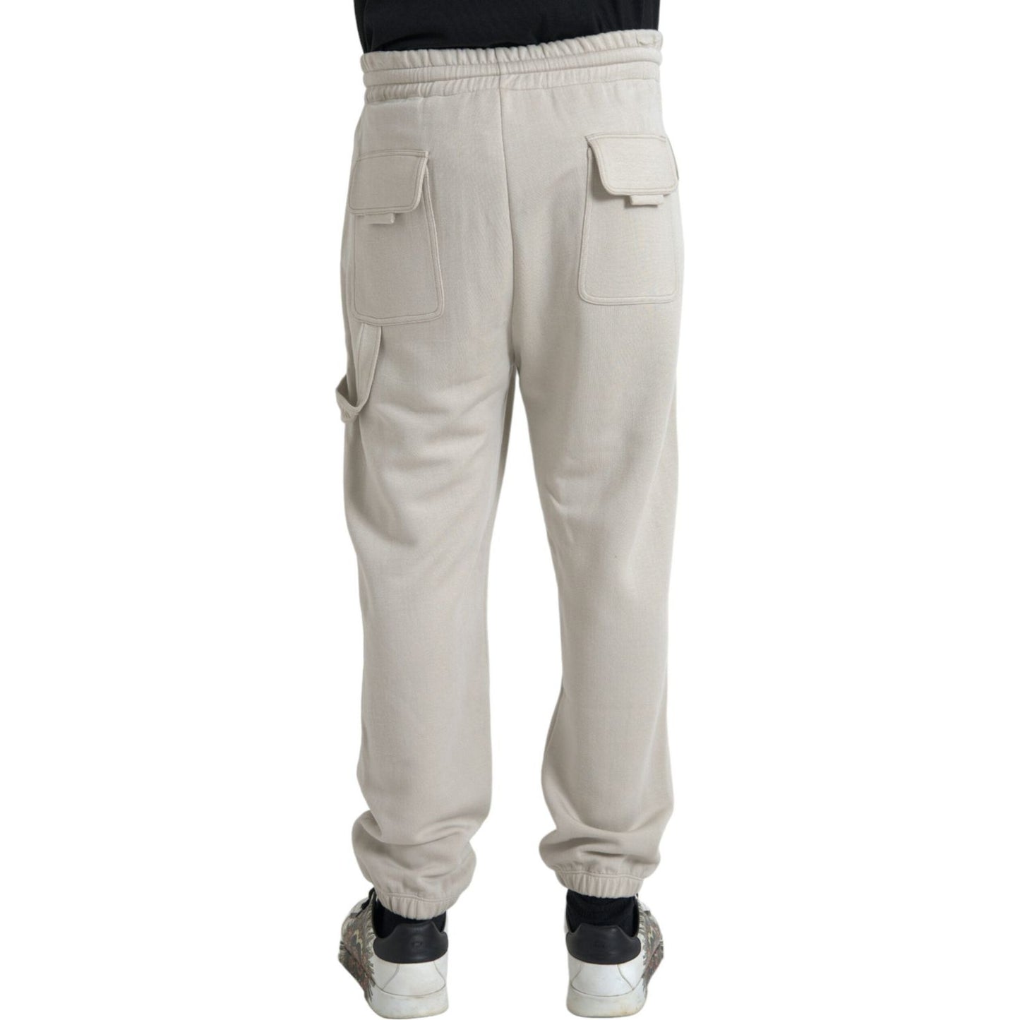 Dolce & Gabbana Off White Viscose Cargo Jogger Sweatpants Pants