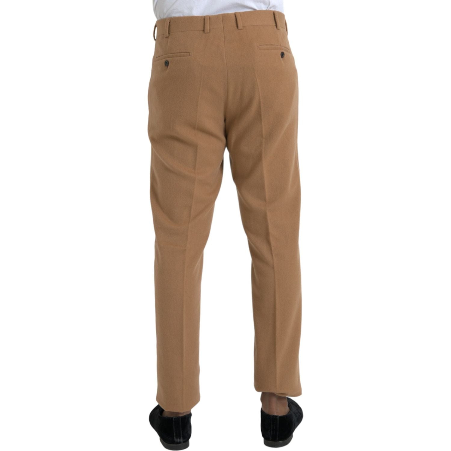 Prada Beige Cashmere Men Straight Fit Dress Pants