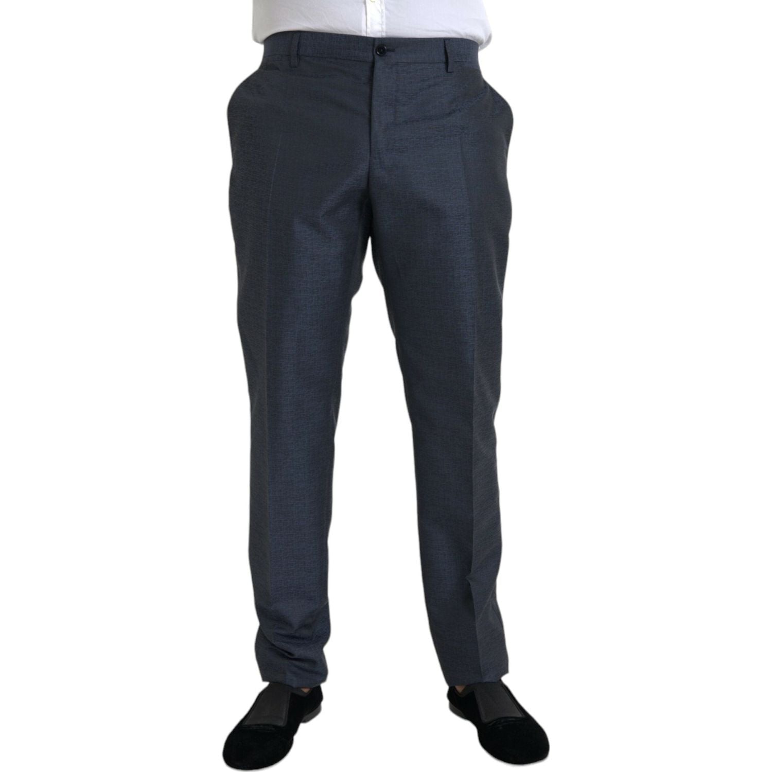Dolce & Gabbana Blue Wool Men Skinny Dress Pants