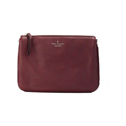 Kate Spade Jackson Cherrywood Leather Triple Gusset Crossbody Handbag Purse