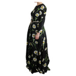 Dolce & Gabbana Multicolor Silk Sunflower Print Long Maxi Dress SIG60646-3