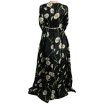 Dolce & Gabbana Multicolor Silk Sunflower Print Long Maxi Dress SIG60646-3