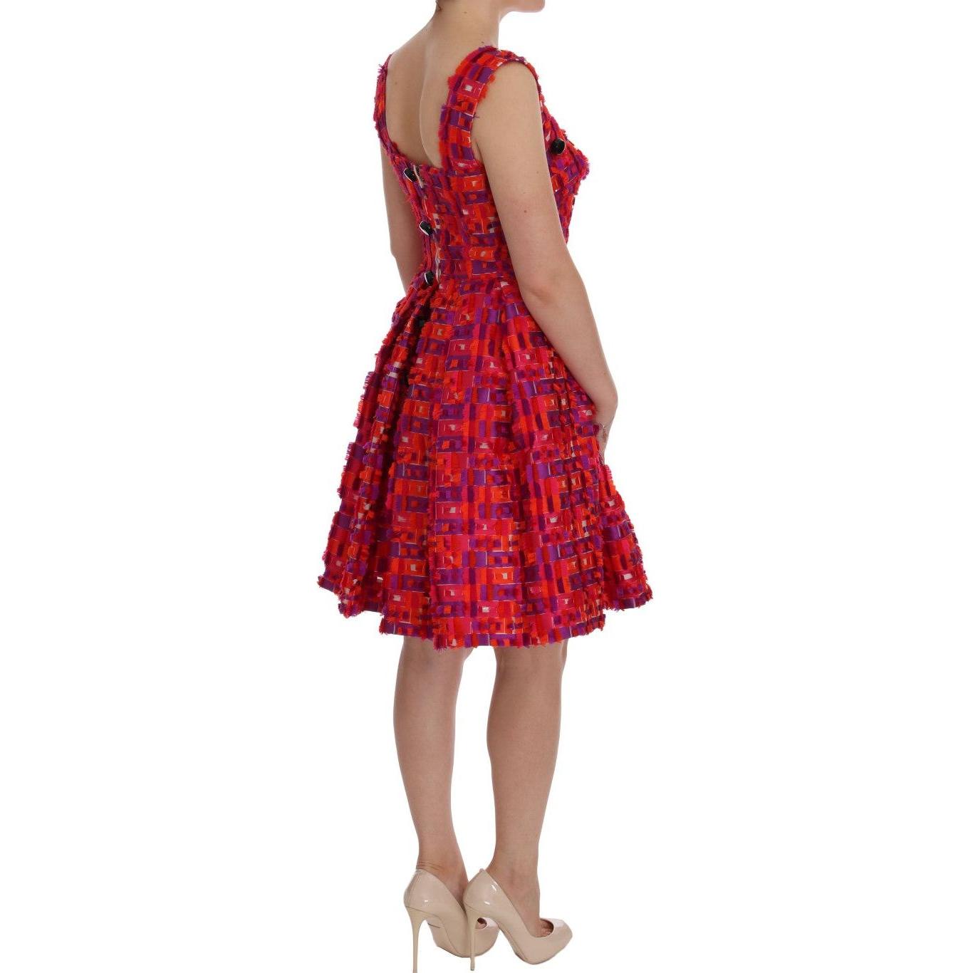 Dolce & Gabbana Pink Patterned A-line Above Knees Dress