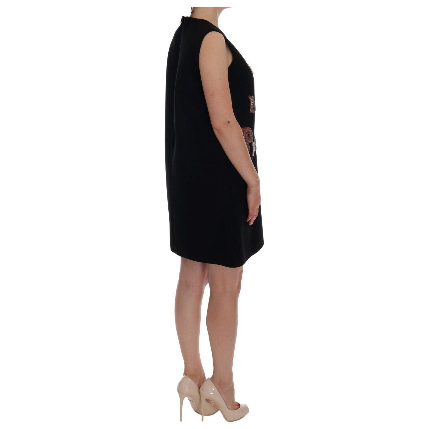 Dolce & Gabbana Black I AM A PRINCESS Crystal Shift Dress DR1053-7