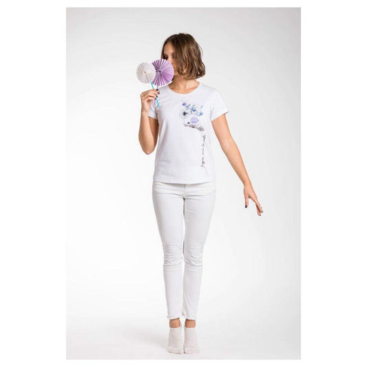 A.Tratti White Viscose Women T-Shirt