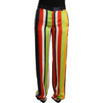 Dsquared² Multicolor Striped Mid Waist Straight Pants PAN7002-42
