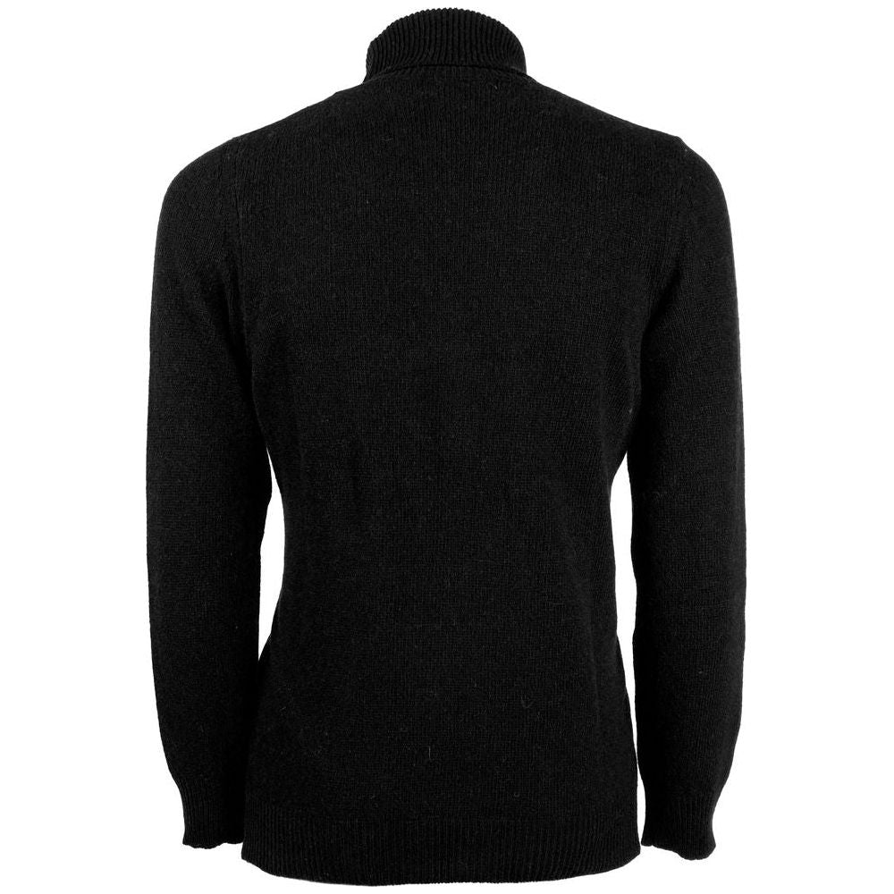 Emilio Romanelli Black Cashmere Men Sweater