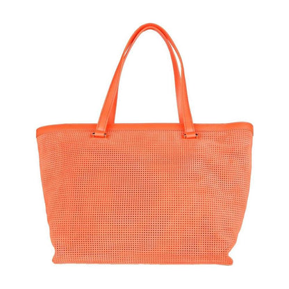 Cavalli Class Orange Calfskin Women Handbag Shoulder Bag