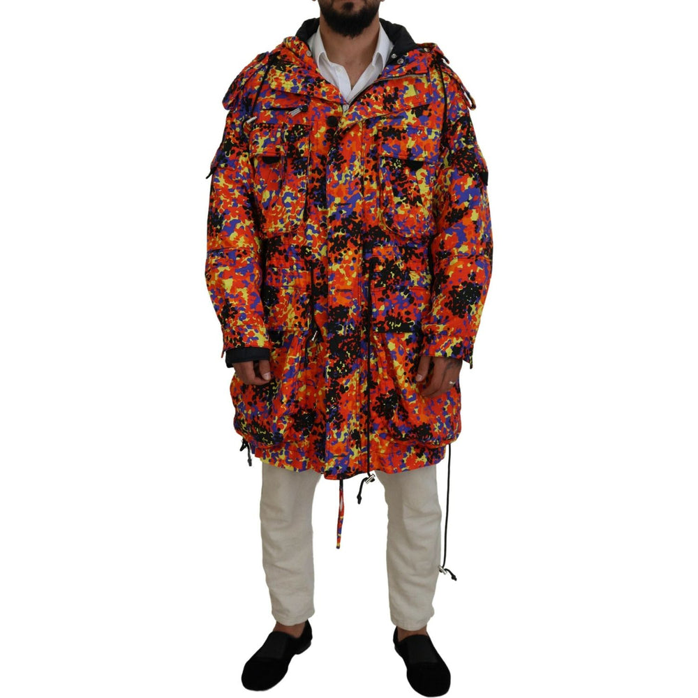 Dsquared² Multicolor Long Hooded Cargo Pocket Coat Jacket JKT3550-48