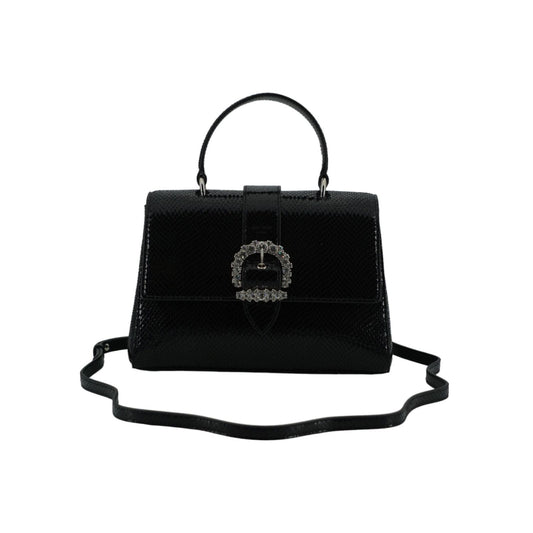 Jimmy Choo Black Leather Top Handle Shoulder Bag 194611477389
