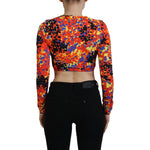 Dsquared² Multicolor Cami Long Sleeves Cropped Blouse Top TSH83375