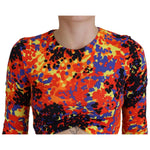 Dsquared² Multicolor Cami Long Sleeves Cropped Blouse Top TSH83375