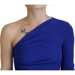 Dsquared² Blue Viscose One Shoulder Slim Fit Blouse Top Dsquared² Rosy Brown