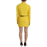 Dsquared² Yellow Double Breasted Mini Suit Blazer Skirt Set Dsquared² Goldenrod