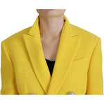 Dsquared² Yellow Peak Double Breasted Suit Blazer Short Set Dsquared² Goldenrod