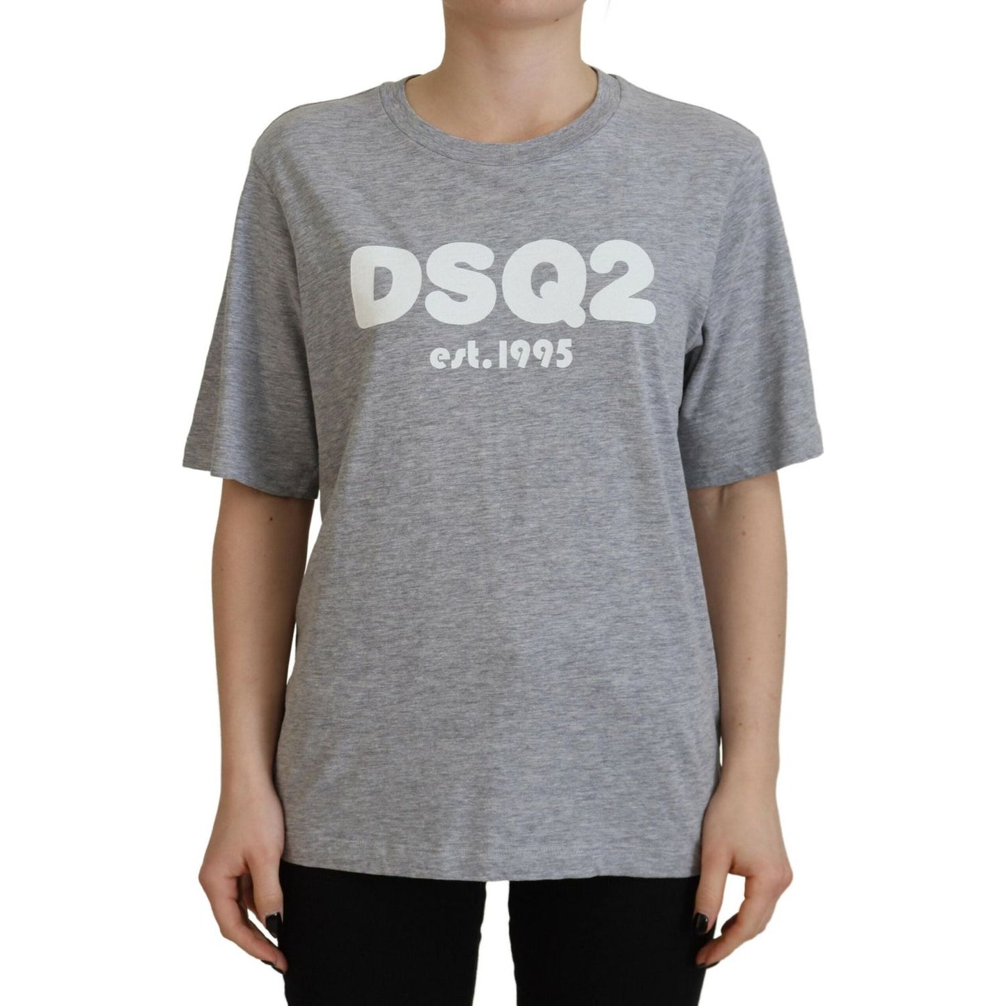 Dsquared² Gray Logo Cotton Crewneck Short Sleeve Tee T-shirt TSH83409-38