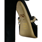 Dolce & Gabbana Black Gold Embellished Heels Sandals Shoes LA10771-39