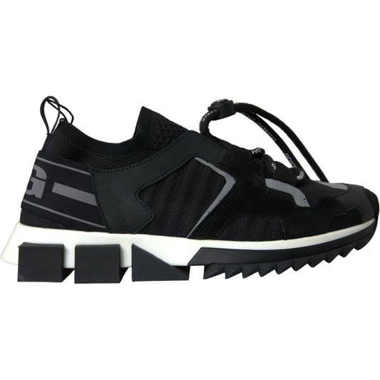 Dolce & Gabbana Black Mesh Sorrento Trekking Sneakers Shoes LA10687-37