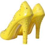 Dolce & Gabbana Yellow Crystal CINDERELLA Heels Pumps Shoes LA10770-40