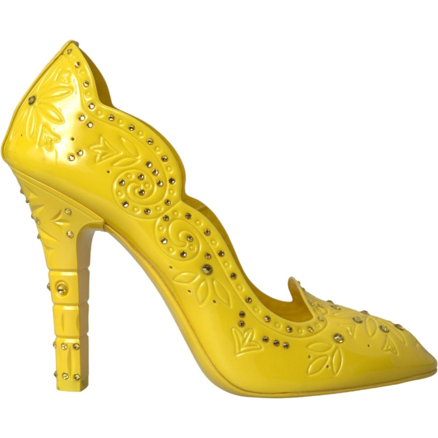 Dolce & Gabbana Yellow Crystal CINDERELLA Heels Pumps Shoes LA10770-40