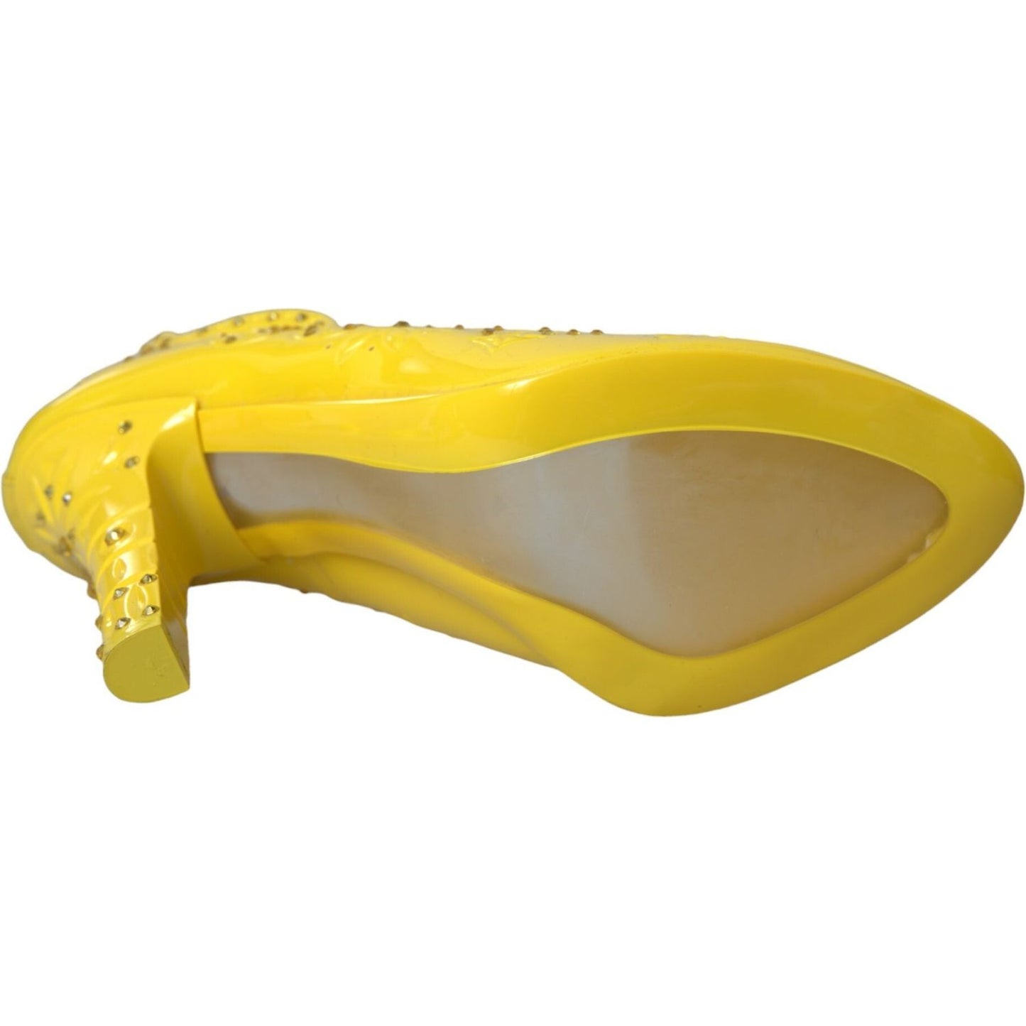 Dolce & Gabbana Yellow Crystal CINDERELLA Heels Pumps Shoes LA10770-40