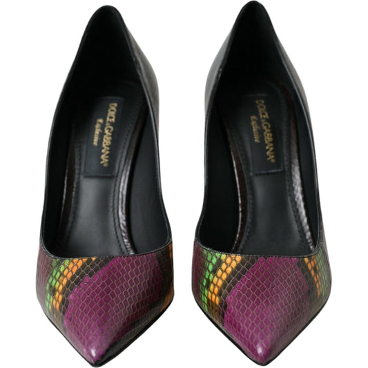 Dolce & Gabbana Multicolor Exotic Leather Heels Pumps Shoes LA10861-40