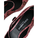 Dolce & Gabbana Pink Python Leather Mary Jane Heels Shoes Dolce & Gabbana Black