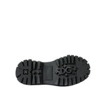 Dolce & Gabbana Black Leather Trekking Derby Embellished Shoes LA10843-37