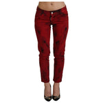 Dsquared² Red Low Waist Cotton Stretch Skinny Pants PAN74494-38