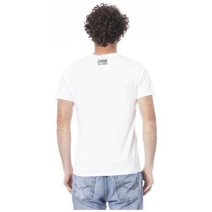 Cavalli Class White Cotton Men T-Shirt