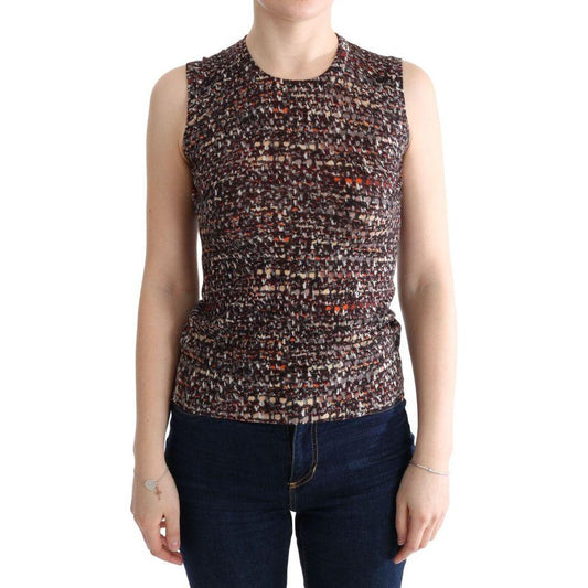 Dolce & Gabbana Multicolor Print Knit Top Wool T-shirt TUI10003-3
