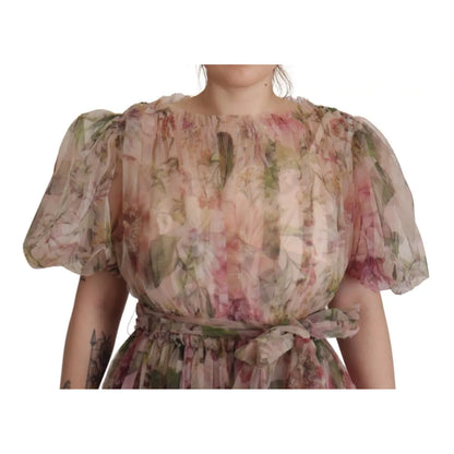 Dolce & Gabbana Multicolor Floral Print Long Maxi Gown Dress