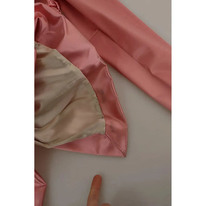 Dolce & Gabbana Pink Long Sleeves Bodycon Sheath Midi Dress