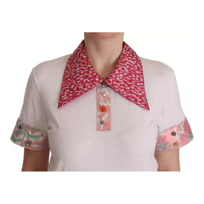 Dolce & Gabbana White Sartoria T-shirt Button Wide Collar Top MAN T-SHIRTS