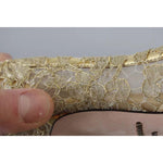 Dolce & Gabbana Gold Taormina Lace Crystal Heels Pumps Shoes