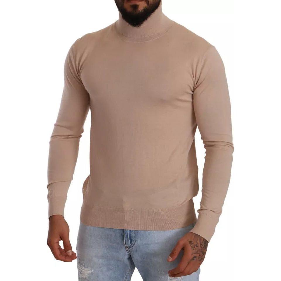 Dolce & Gabbana Beige Cashmere Turtleneck Pullover Sweater