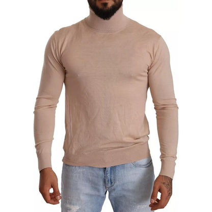 Dolce & Gabbana Beige Cashmere Turtleneck Pullover Sweater