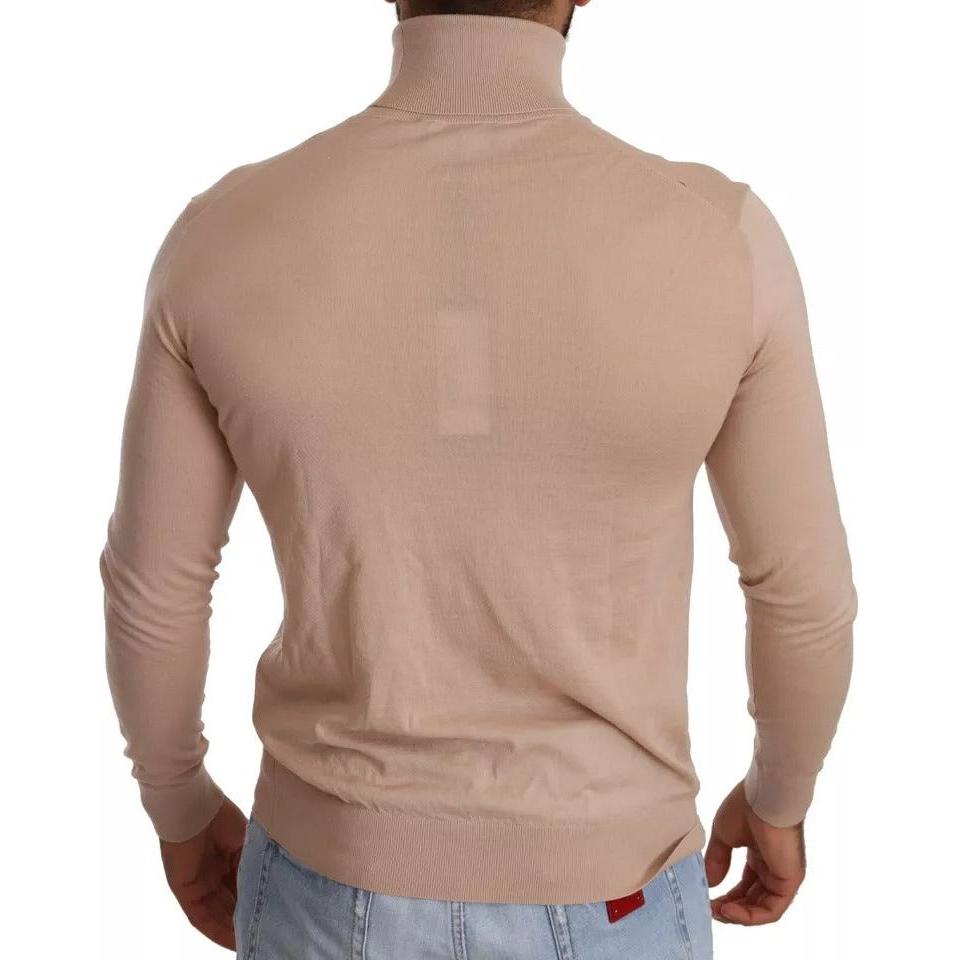Dolce & Gabbana Beige Cashmere Turtleneck Pullover Sweater