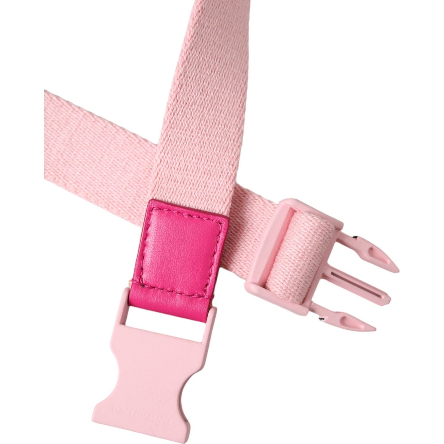 Dolce & Gabbana Pink Canvas Stretch Plastic Buckle Women Belt