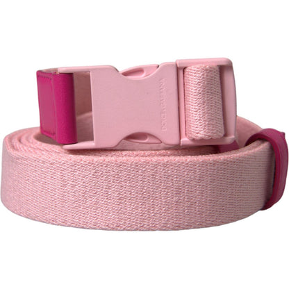 Dolce & Gabbana Pink Canvas Stretch Plastic Buckle Women Belt
