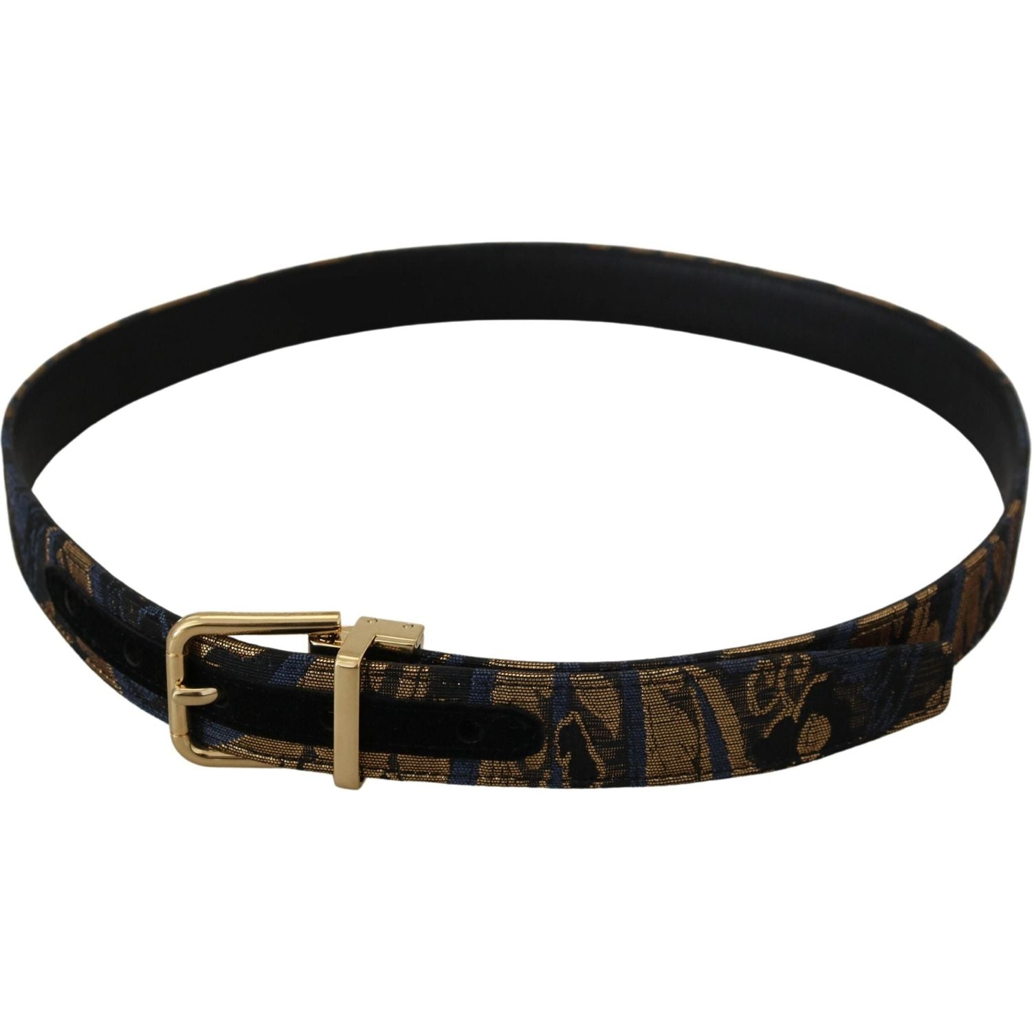 Dolce & Gabbana Multicolor Jacquard Leather Logo Buckle Belt