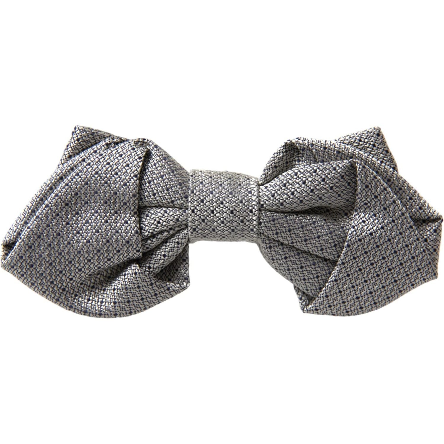 Dolce & Gabbana Gray Silk Adjustable Neck Men Bow Tie