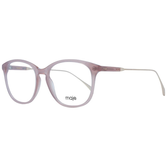 Maje Pink Women Glasses Frame in rose acetate, full-rim, with demo lenses, size 51-16-140.
