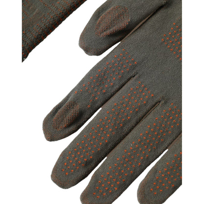 Dolce & Gabbana Brown Cotton Stretch Wrist Length Gloves