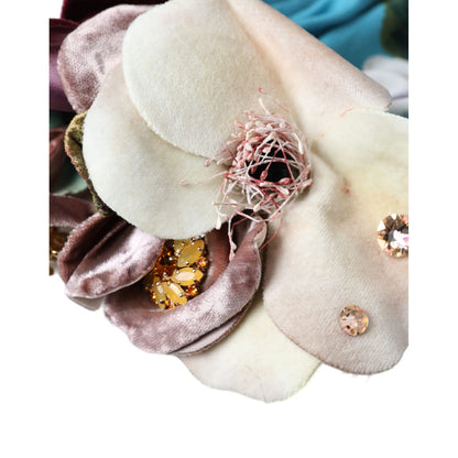 Dolce & Gabbana Blue Floral Motif Turban Head Hat Women