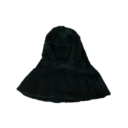 Dolce & Gabbana Black Weasel Fur Whole Head Wrap Hat