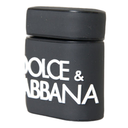 Dolce & Gabbana Black White Silicone Embossed Logo Airpods Case