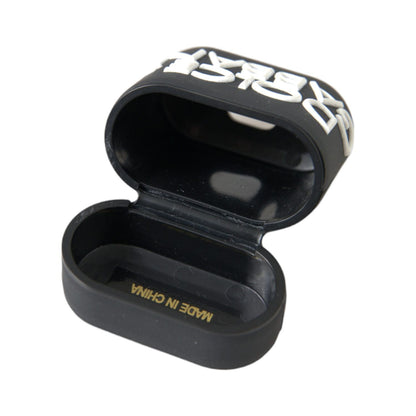 Dolce & Gabbana Black White Silicone Embossed Logo Airpods Case