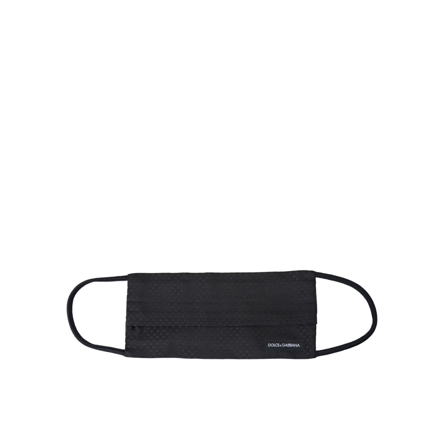Dolce & Gabbana Black 100% Silk Adjustable Necktie Face Mask