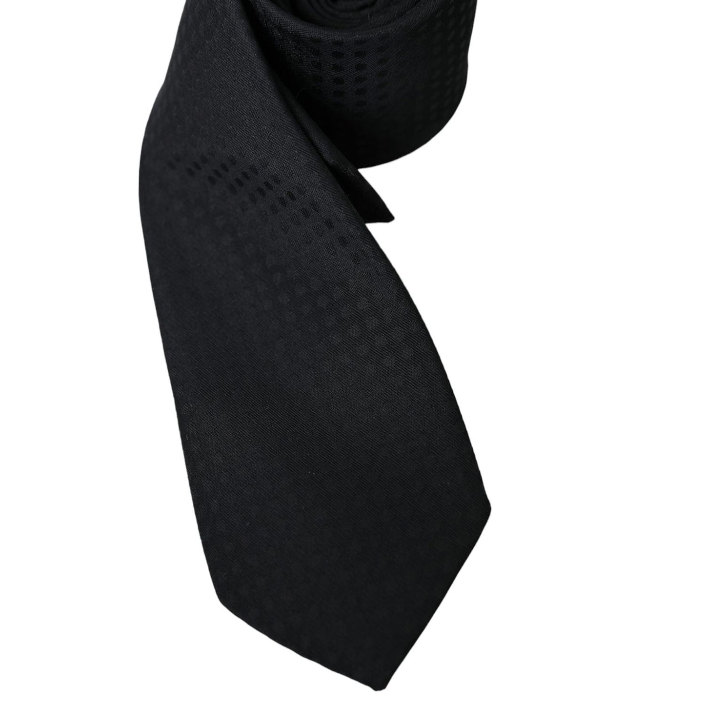 Dolce & Gabbana Black 100% Silk Adjustable Necktie Face Mask